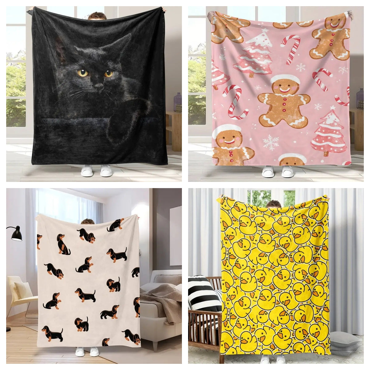 🎄🎅Cute smiling dinosaur flannel blanket