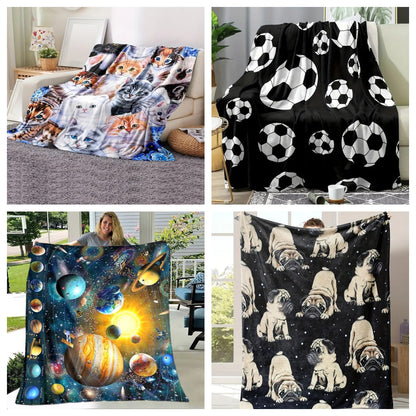 🎄🎅Cute smiling dinosaur flannel blanket