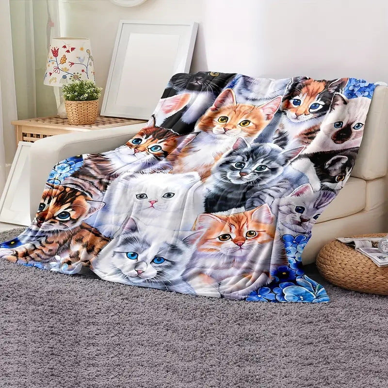 🎄🎅Cute smiling dinosaur flannel blanket