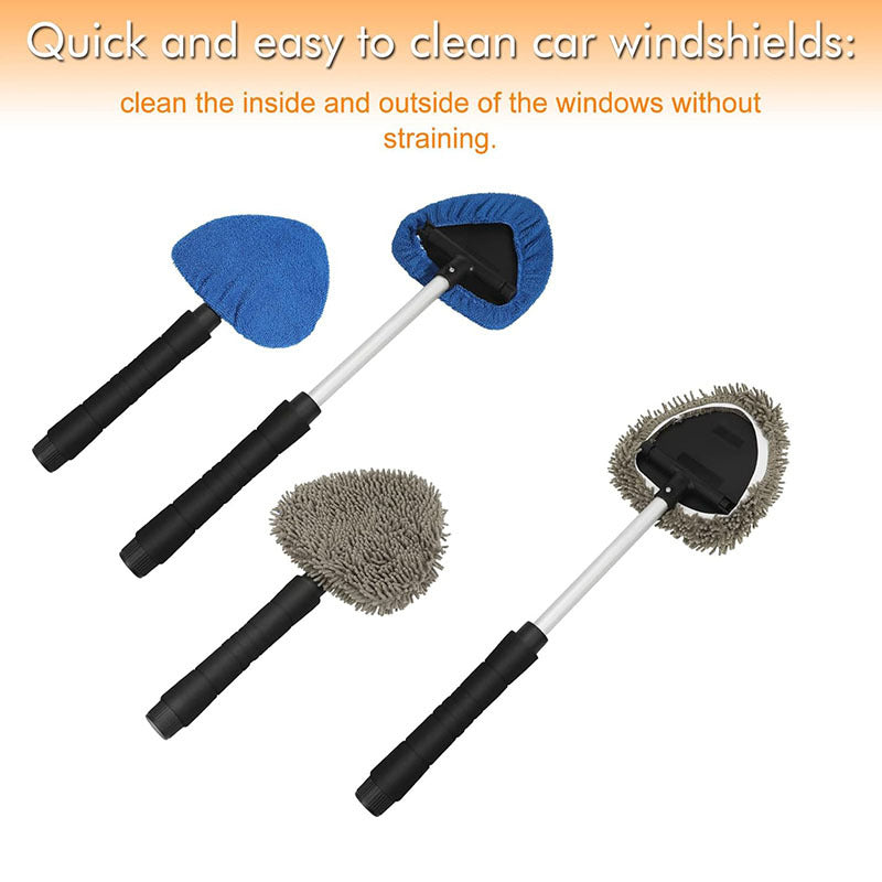 🔥🚗Microfiber cleaning tool for car windshields with extendable handle