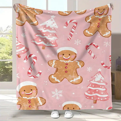 🎄🎅Cute smiling dinosaur flannel blanket