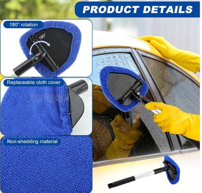 🔥🚗Microfiber cleaning tool for car windshields with extendable handle